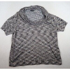 APT. 9 - WOMEN'S GRAY SHIMMER SHORT SLEEVE COWL NECK PULLOVER SWEATER - 1X